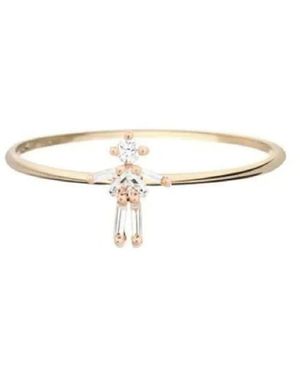 LITTLE ONES PARIS 18Kt Rose Girl Diamond Ring - White