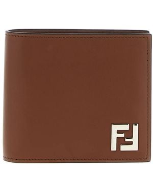 Fendi スクエア Ff モノグラム レザー 財布 - ブラウン