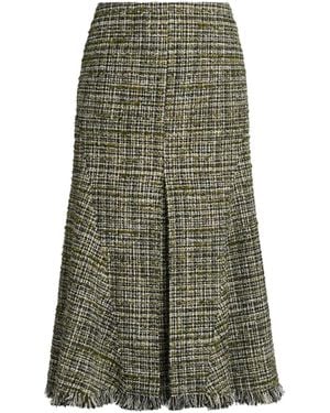 Erdem Tweed Pencil Midi Skirt - Green