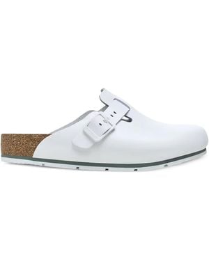 Birkenstock Boston Pro Natural Mules - White