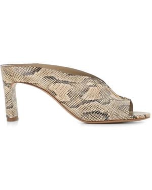 Roberto Del Carlo Snake-Print Sandals - Natural