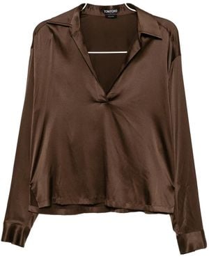 Tom Ford Satin Blouse - Brown