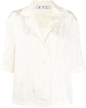 Off-White c/o Virgil Abloh Splatter-Effect Polka Dot Top - White
