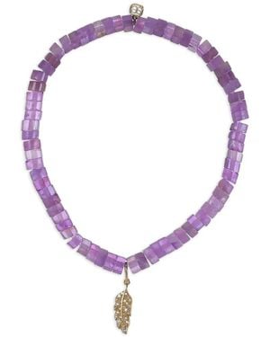 Sydney Evan Feather Charm Amethyst And Diamond Bracelet - Purple