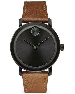 Movado Trend Leather-Strap 40Mm Watch - Black