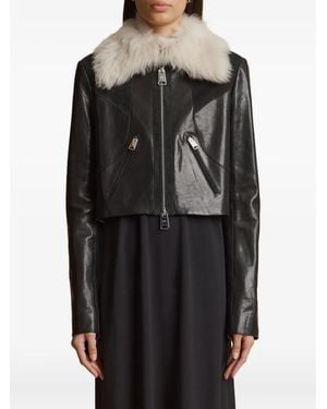 KHAITE Diana Leather Jacket - Black