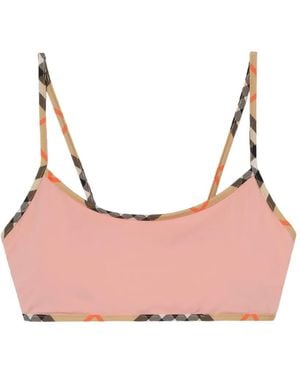 Burberry Geruite Bikinitop - Roze