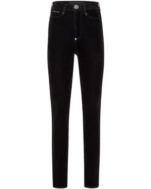 Philipp Plein Logo-Appliqué Skinny Jeans - Black