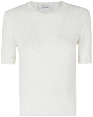 Gran Sasso Sequin-Embellished Short-Sleeve T-Shirt - White