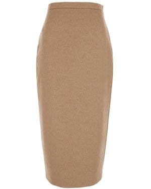 Max Mara Rear-Slit Pencil Skirt - Natural
