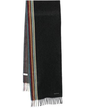 Paul Smith Schal mit Fransen - Schwarz
