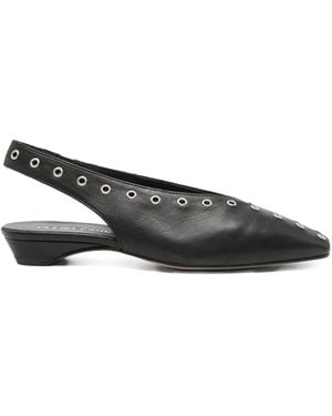 Pedro Miralles Eyelet-Embellishment Mules - Black