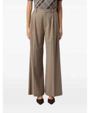 Tela Pleated Wide-Leg Pants - Brown