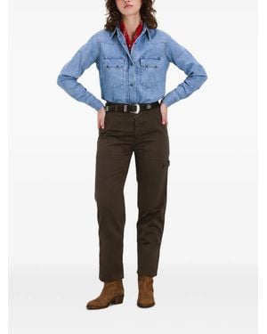 Fortela Fatigue Patch-Pockets Trousers - Blue