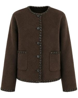 Rails Melanie Whipstitch-Trim Jacket - Brown
