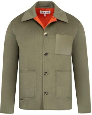 Loewe Hemdjacke mit aufgesetzten Taschen - Grün