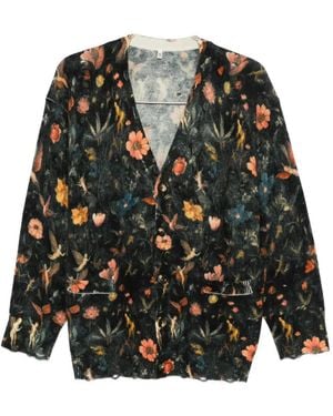 R13 Floral-print cardigan - Negro