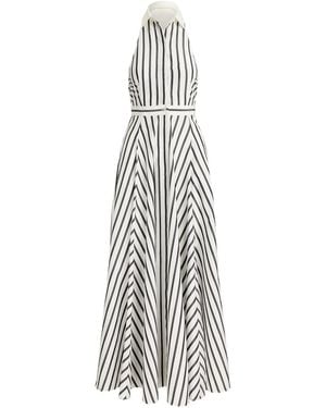 Ralph Lauren Cotton Stripe Eldred Maxi Dress - White