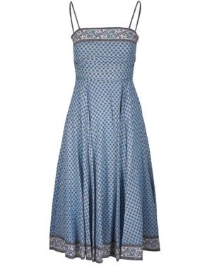 Veronica Beard Lana Floral Midi Dress - Blue