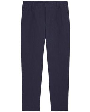 NN07 Textured Straight Trousers - Blue