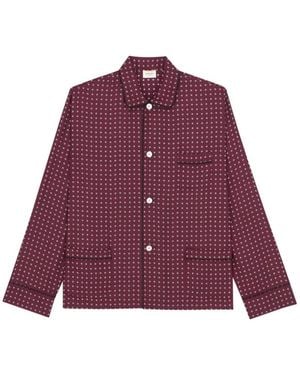 Saint Laurent Geometric-Print Pyjama Shirt - Purple
