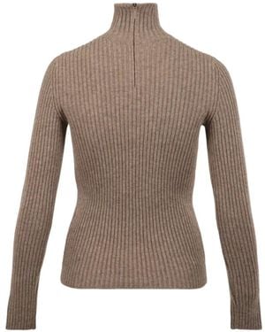 Max Mara Aral1234 Ribbed Turtleneck Jumper - Brown