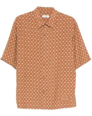 Sandro Link Print Loose-Fit Shirt - Natural