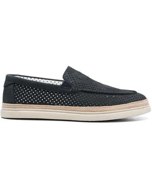 Casadei Espadrilles Aus Perforiertem Leder - Blau