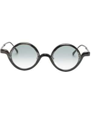 Rigards Round-Frame Mosaic-Detail Sunglasses - White