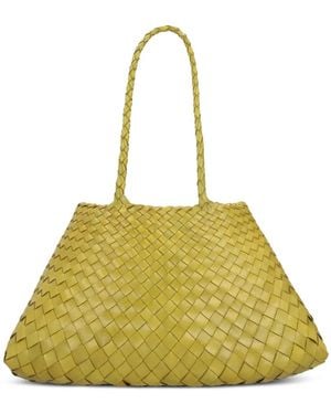 Dragon Diffusion Large Santa Croce Woven Shoulder Bag - Yellow