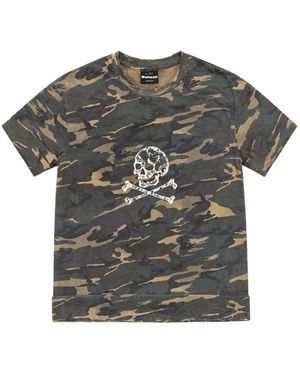 WARMAN Camouflage-Print Skull-Print T-Shirt - Gray