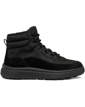 Geox Granito Grip Padded Lace-Up Trainers - Black