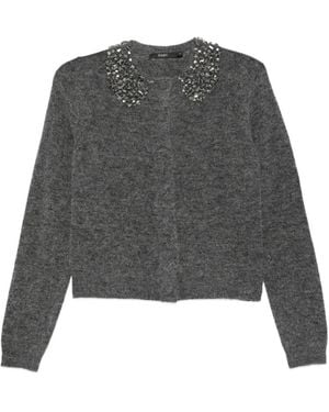 Seventy Cardigan Con Cristalli - Grigio
