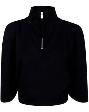 Thom Krom High-Neck Zip-Front Top - Blue