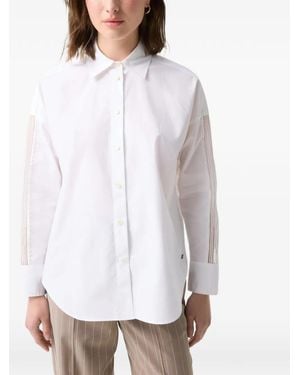 Bogner Misty Katoenen Blouse Met Kanten Inzetstuk - Wit