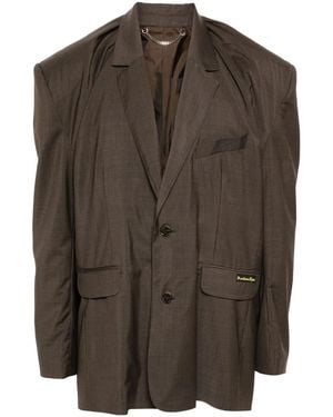 Martine Rose Logo-Patch Blazer - Brown
