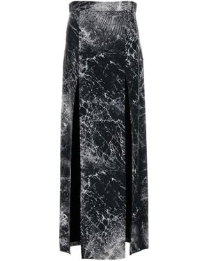 McQueen Silk Skirt With Cut-Outs - Black