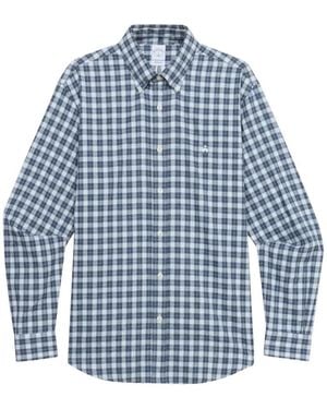 Brooks Brothers Check-Pattern Button-Down Shirt - Blue