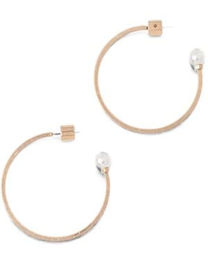AllSaints Pearl-Embellished Pearl Hoop Earrings - White