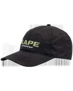 A Bathing Ape Logo-Embroidered Cap - Black