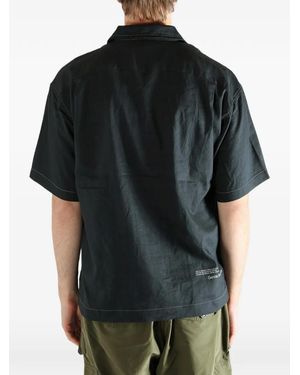 and wander Embroidered Short-Sleeve Shirt - Black