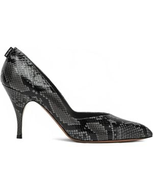 Miu Miu 85Mm Snakeskin Stiletto Court Shoes - Black