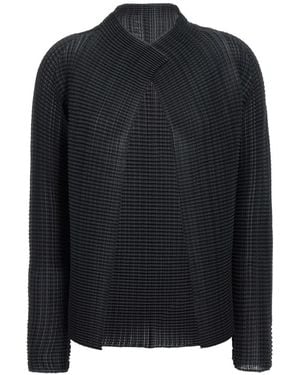 Issey Miyake Wooly Pleats Cardigan - Blau