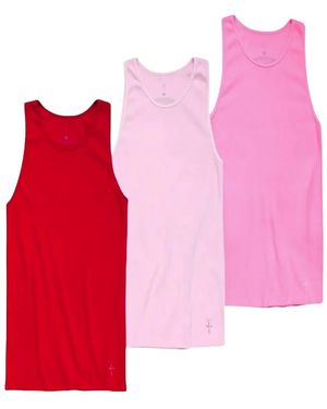 Travis Scott Logo-Print Tank Tops (Set Of Three) - Pink