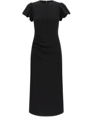 ROTATE BIRGER CHRISTENSEN Draped Puff-Sleeve Dress - Black