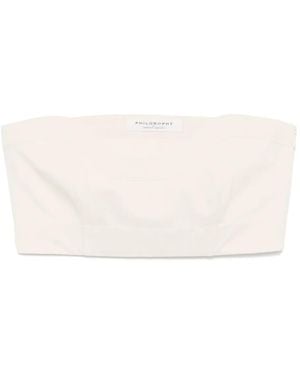 Philosophy Di Lorenzo Serafini Voile Crop Top - Natural