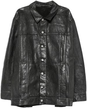 Rick Owens Chaqueta Vaquera Con Botones - Negro
