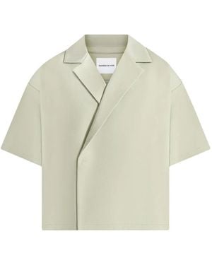 Manière De Voir Abel Boxy Twill Double Breasted Shirt - Green