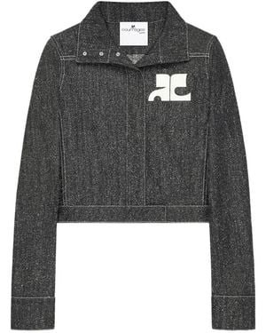 Courreges Logo-Patch Denim Jacket - Black