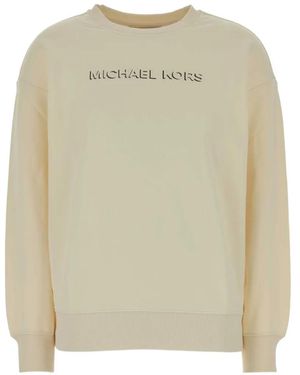 MICHAEL Michael Kors Logo Embossed Cotton Jumper - Natural